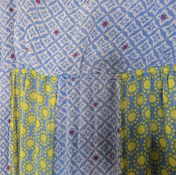 Ella Moss Blue and Green Geometric Maxi Dress - Picture 4 of 5